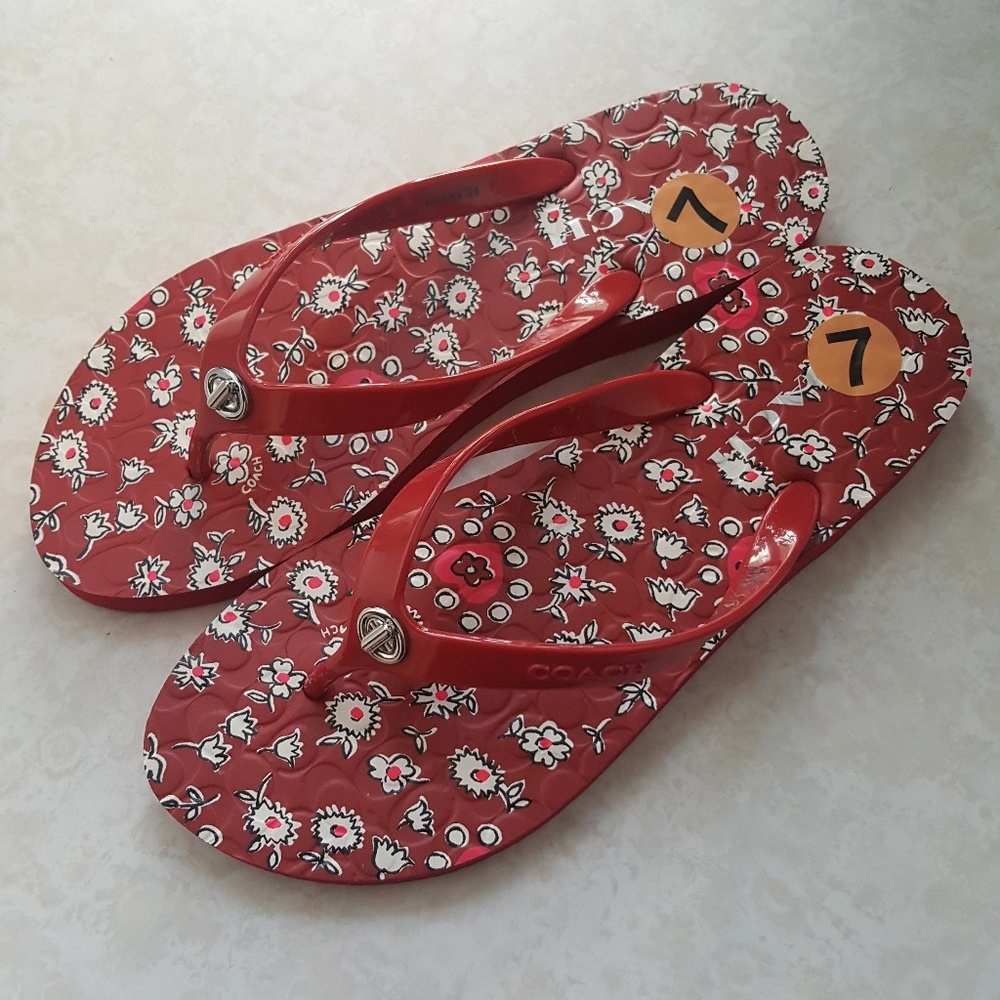 COACH Abbigail Women's Floral Flip Flops Size 7B